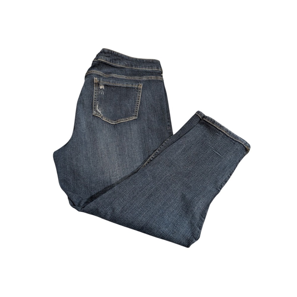 Torrid Denim Womens Size 20 Dark Wash Distressed Zipper Ankle Skinny Jeans